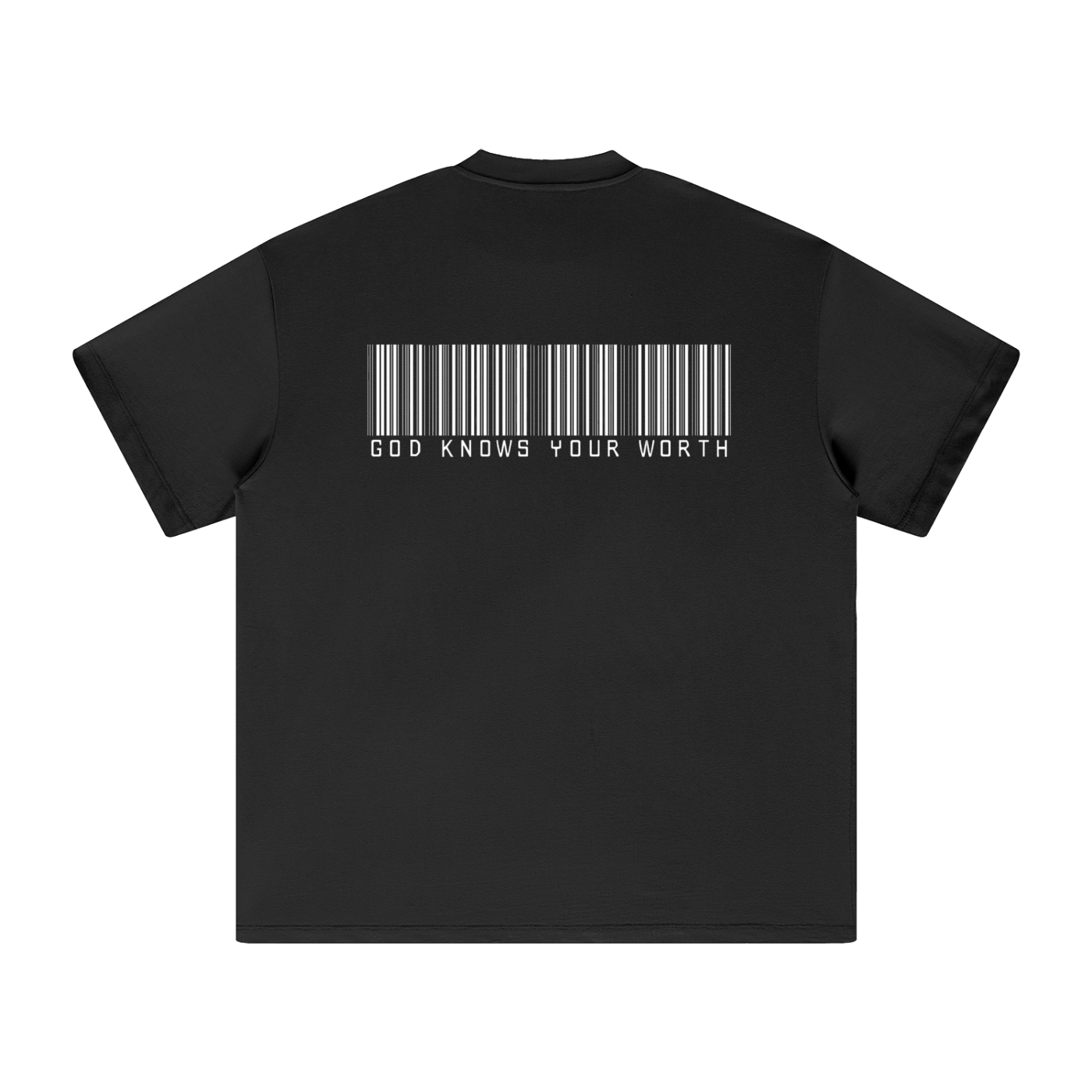 God knows your worth - Heavyweight Black T-Shirt