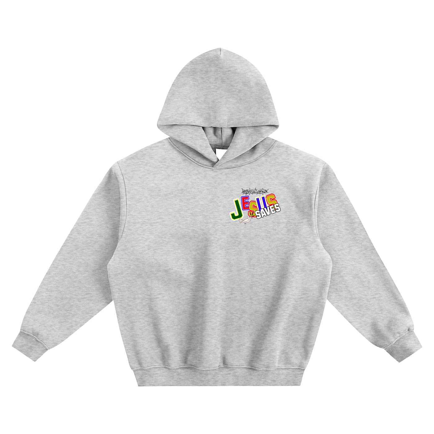 Jesus saves - Fleeced Boxy Hoodie No pockets