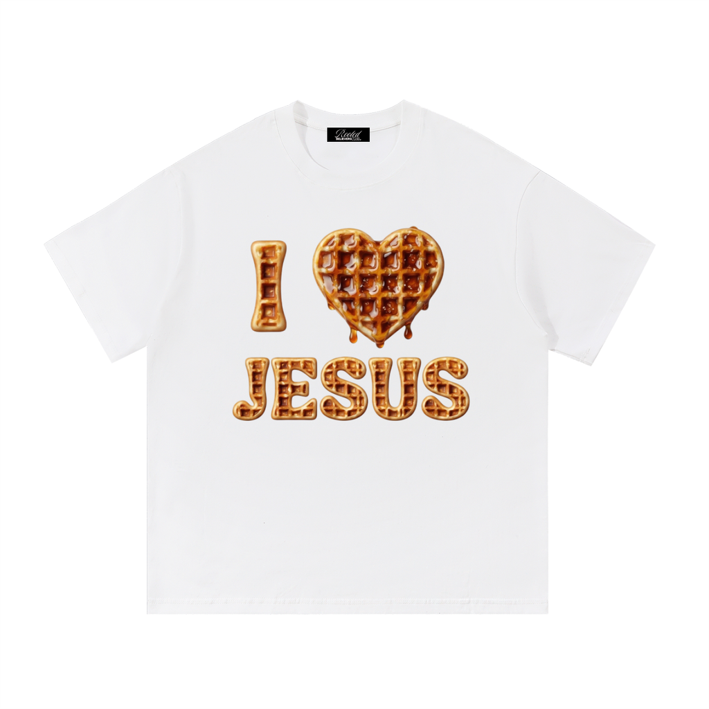 White I love Jesus Waffle T-Shirt!