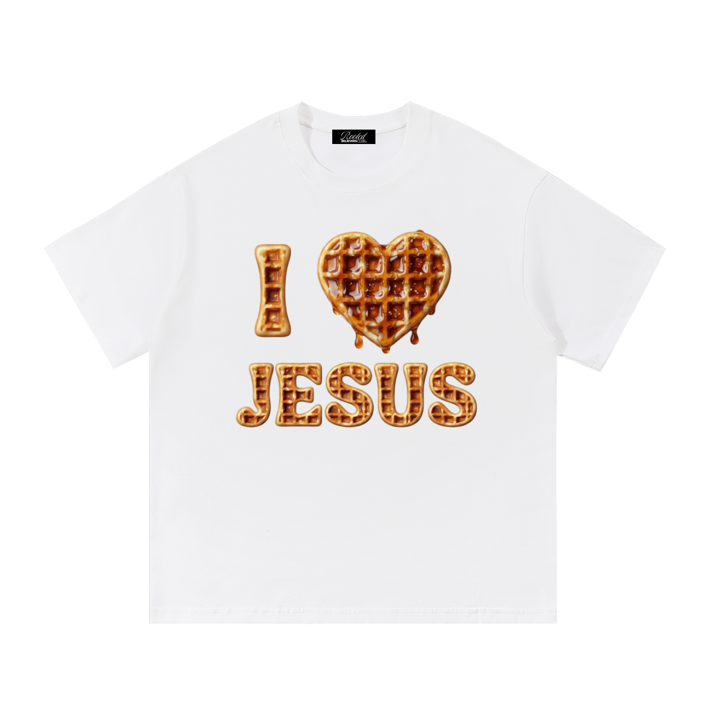 White I love Jesus Waffle T-Shirt!
