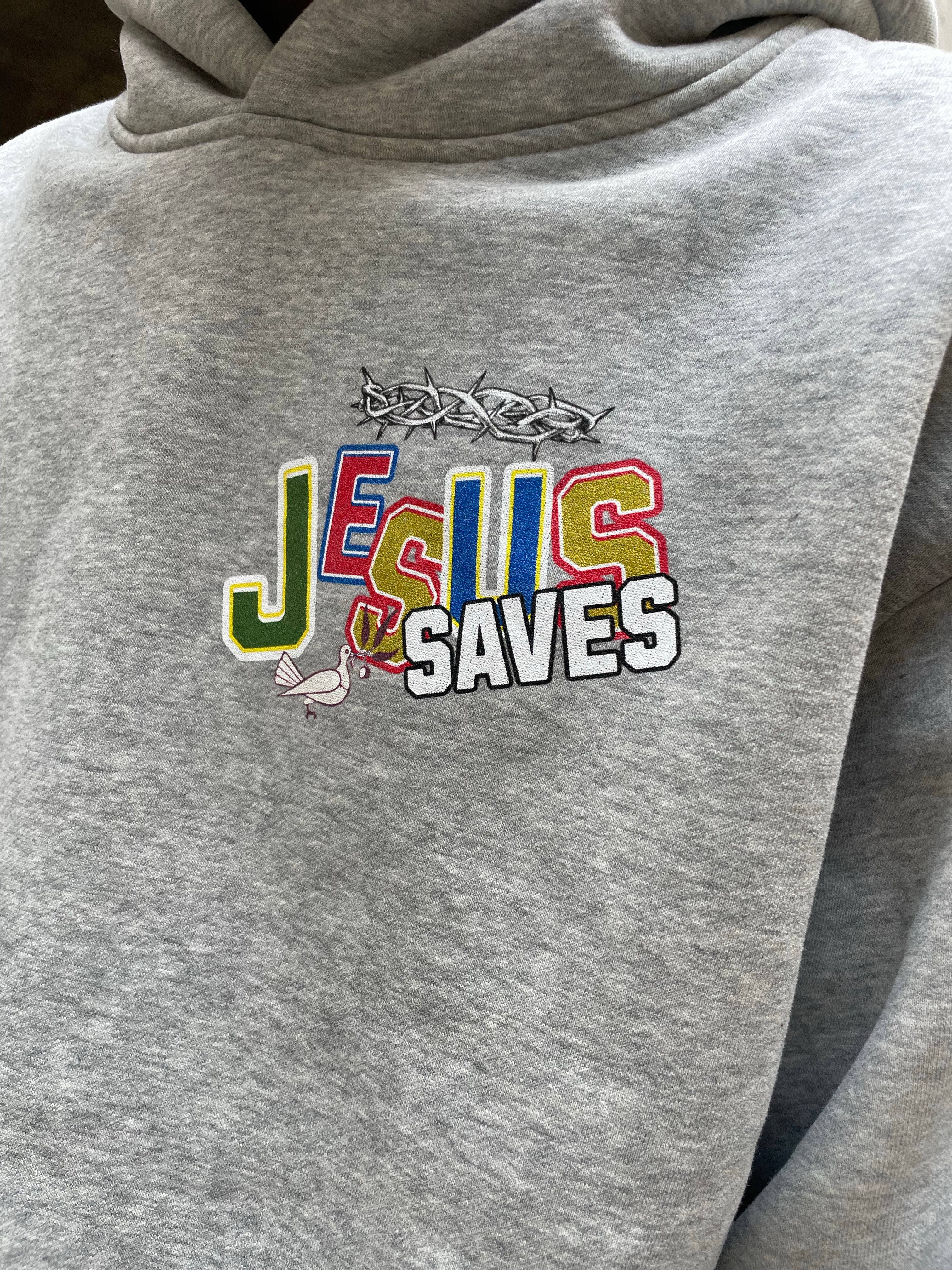 Jesus Saves Fleeced Boxy Hoodie