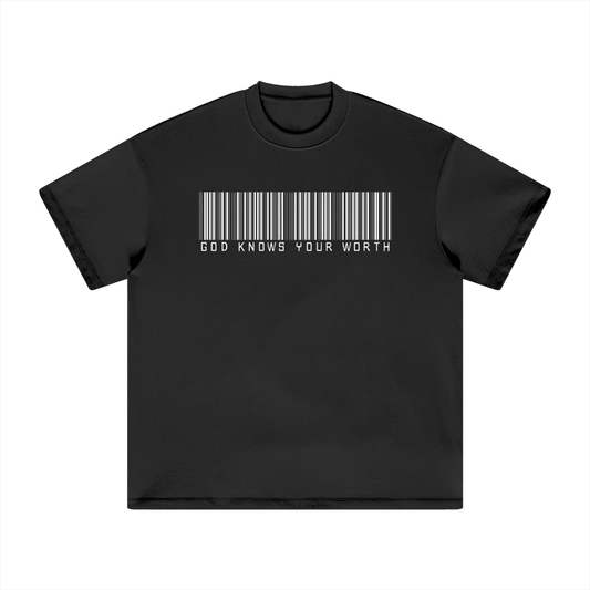 God knows your worth - Heavyweight Black T-Shirt