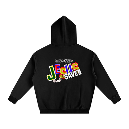 Jesus Saves - Oversize Fleeced Hoodie With Pockets