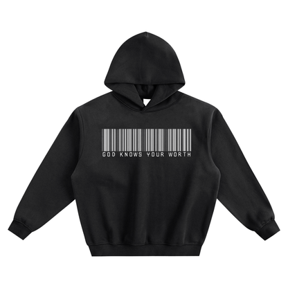 God knows your worth - Fleeced Boxy Hoodie