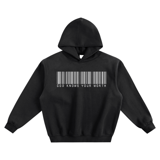 God knows your worth - Fleeced Boxy Hoodie