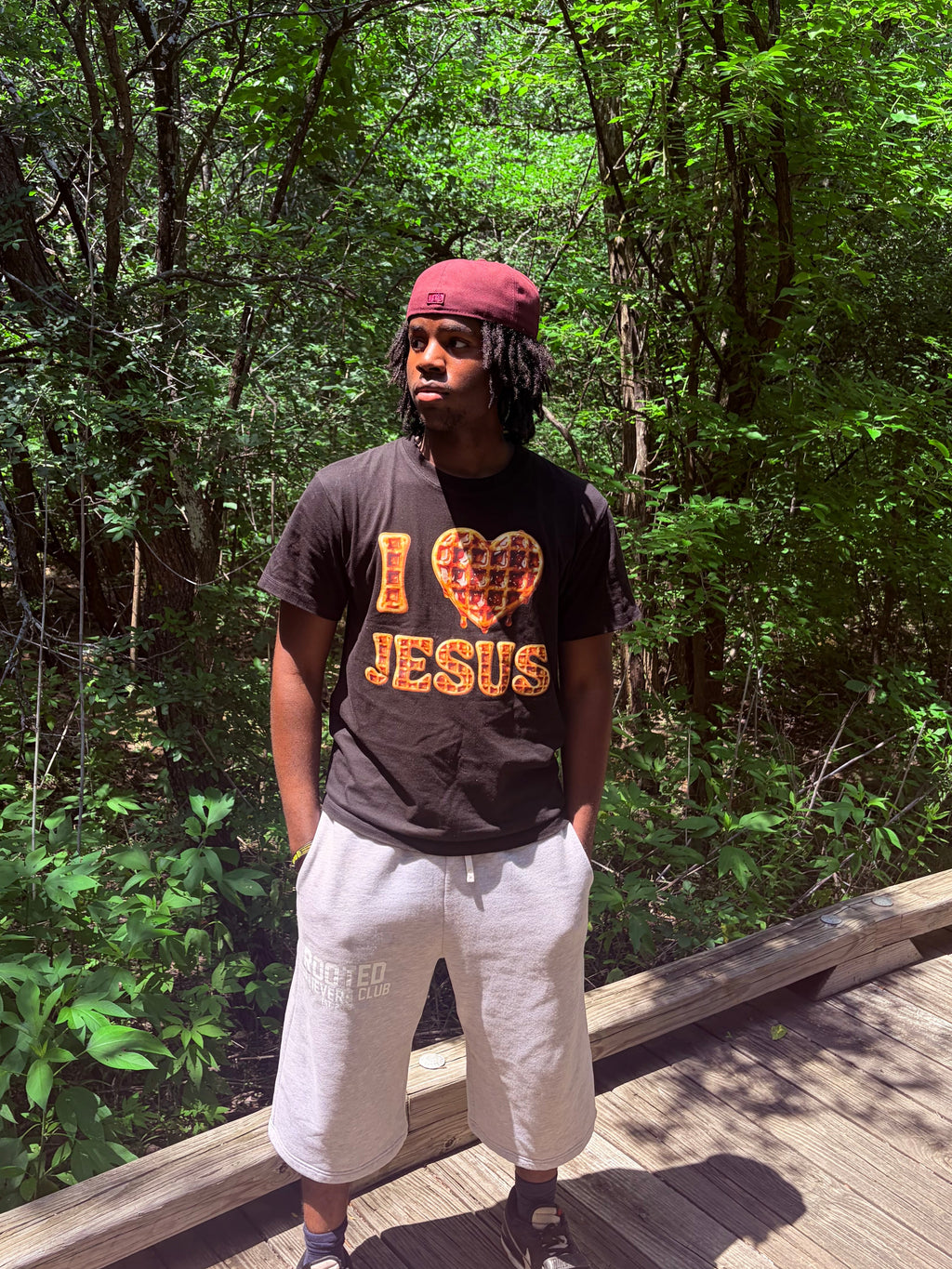 Black I love Jesus Waffle T-Shirt!