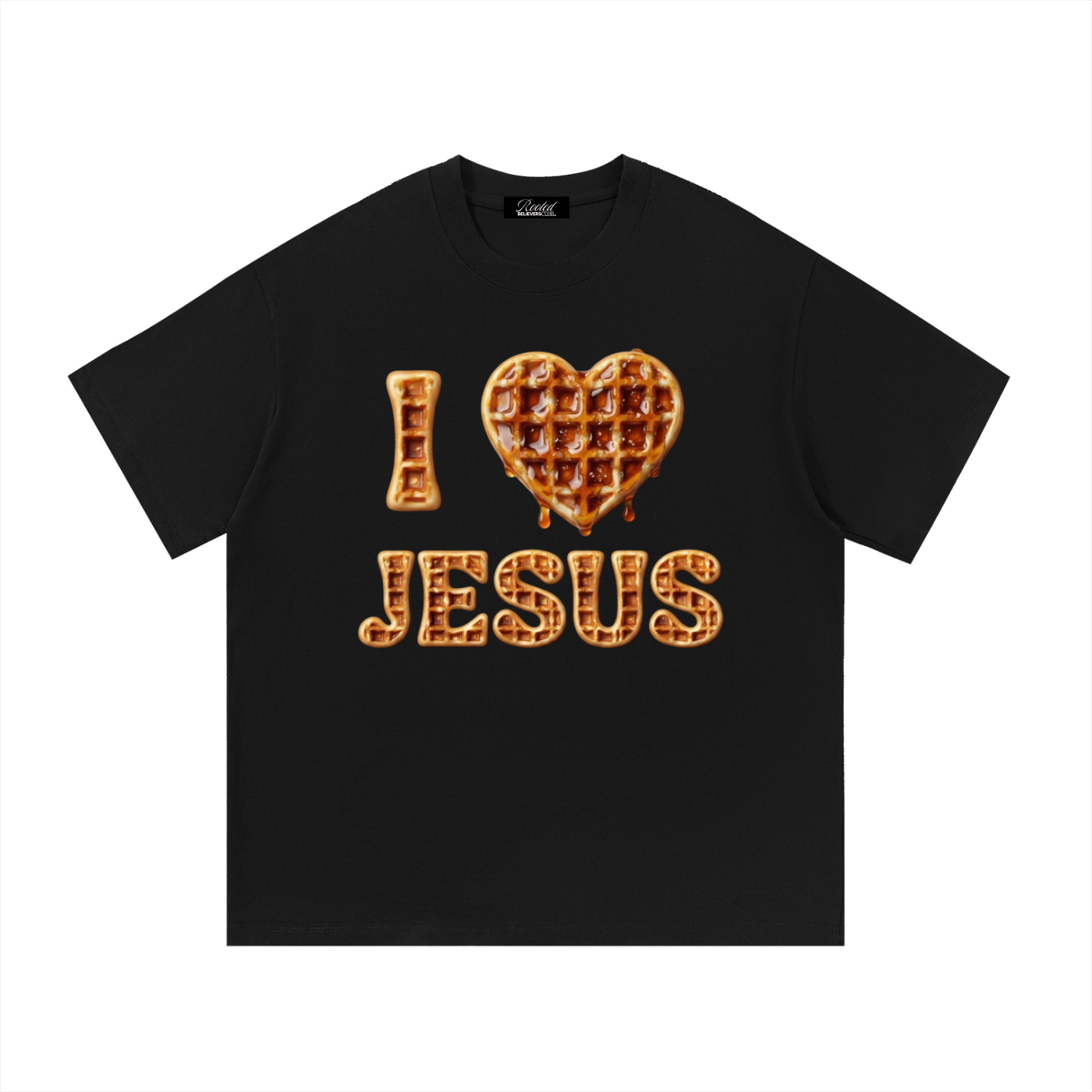 Black I love Jesus Waffle T-Shirt!