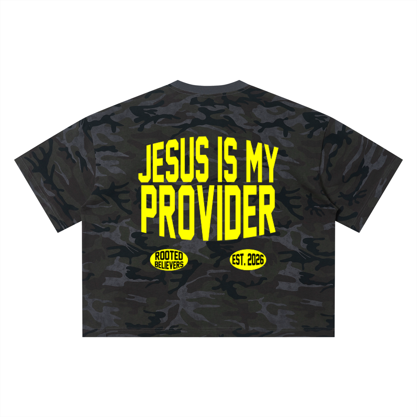 Jesus is my Provider Camo Boxy T-Shirt! Version 3