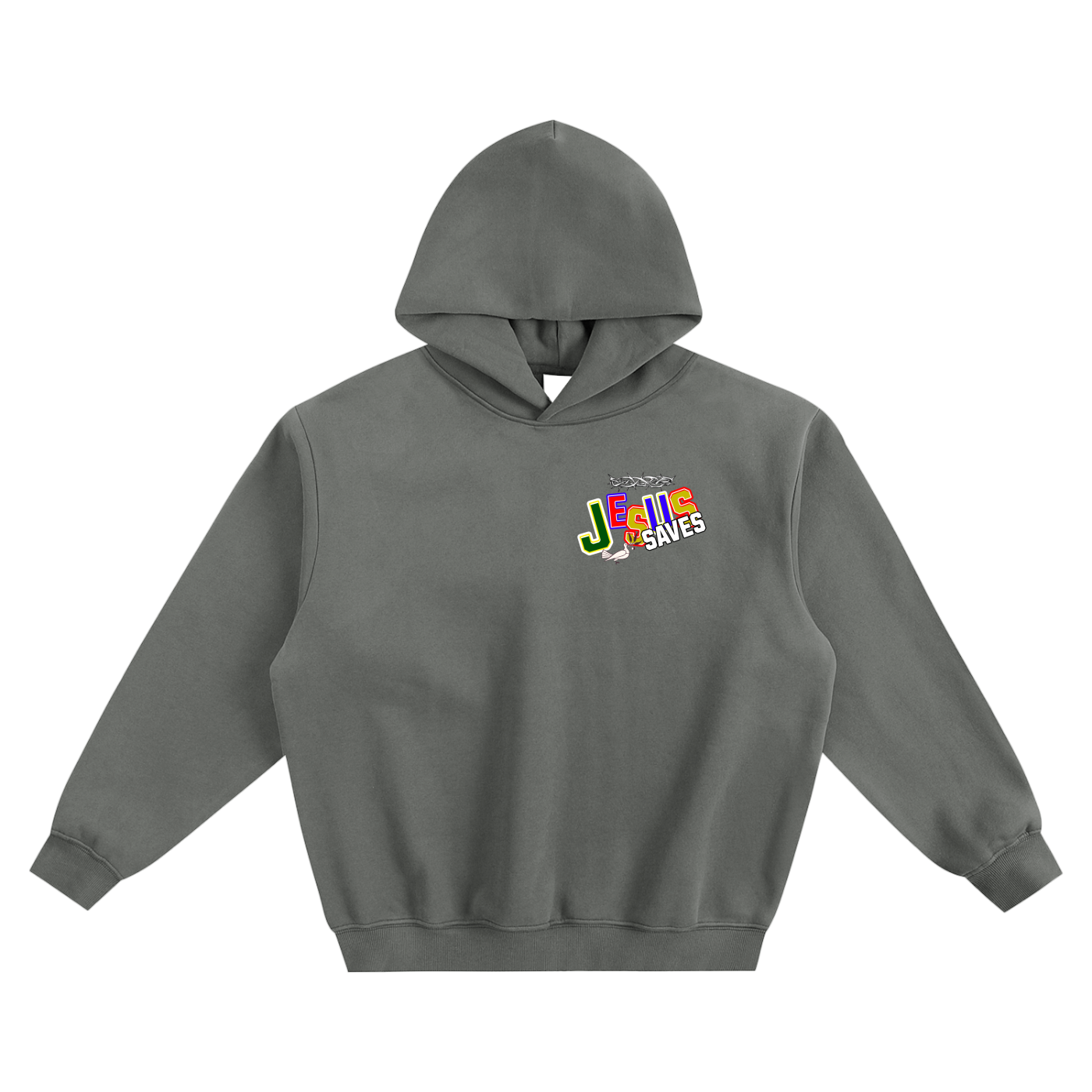 Jesus saves - Fleeced Boxy Hoodie No pockets