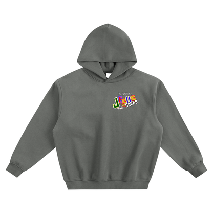 Jesus saves - Fleeced Boxy Hoodie No pockets