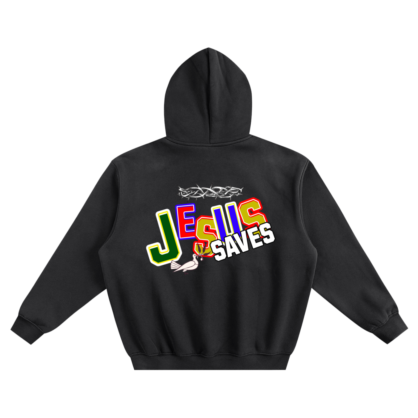 Jesus saves - Fleeced Boxy Hoodie No pockets