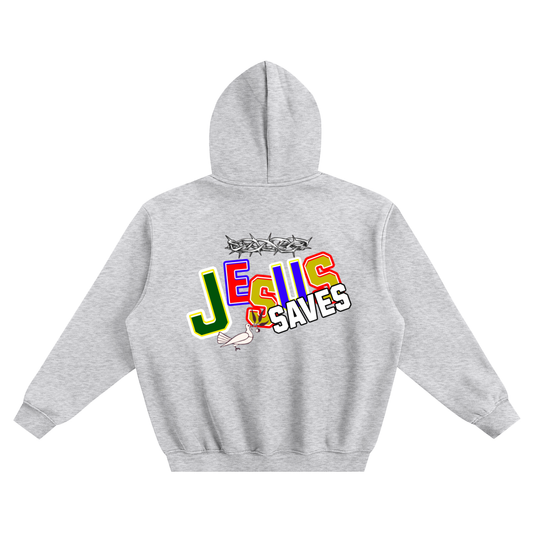 Jesus saves - Fleeced Boxy Hoodie No pockets