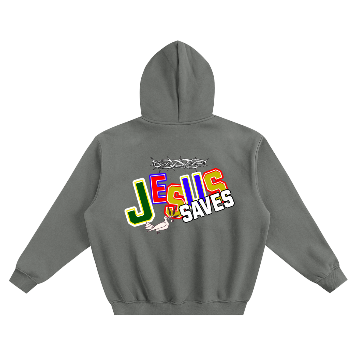 Jesus saves - Fleeced Boxy Hoodie No pockets