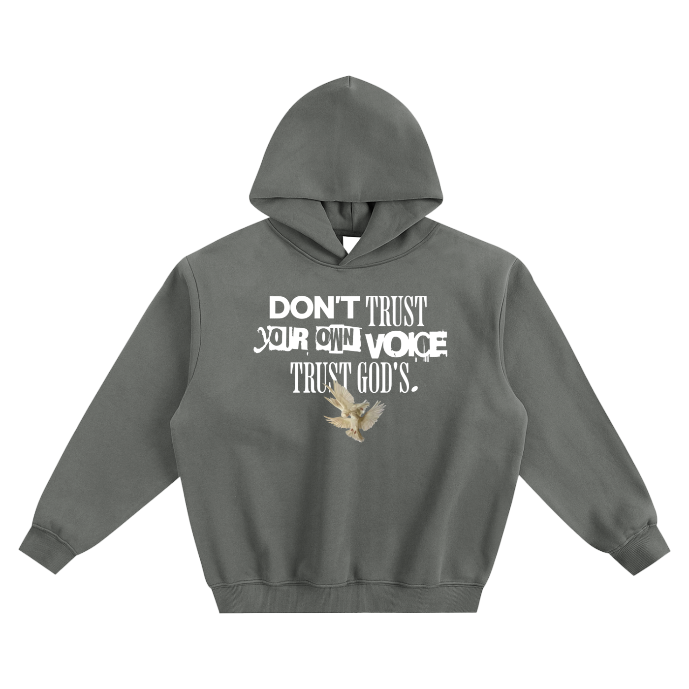 Don't trust your own voice trust God's - Fleeced Boxy Hoodie