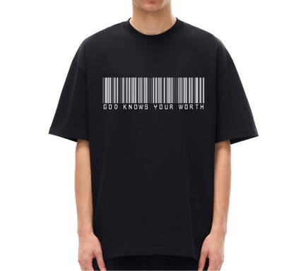 God knows your worth - Heavyweight Black T-Shirt