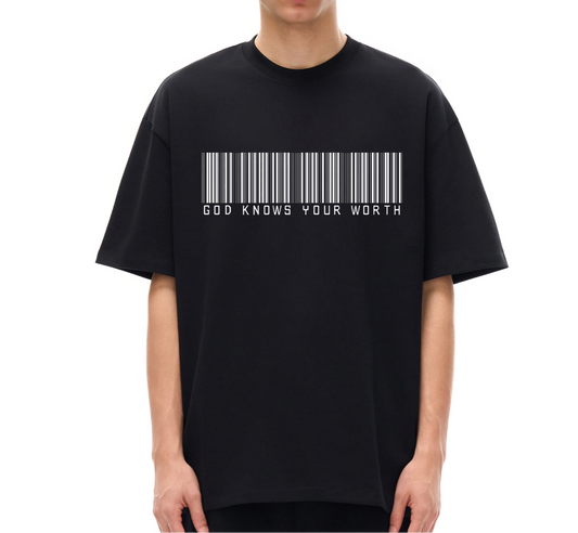 God knows your worth - Heavyweight Black T-Shirt