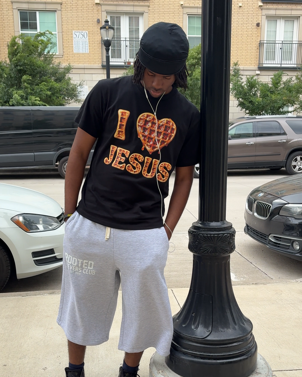 Black I love Jesus Waffle T-Shirt!