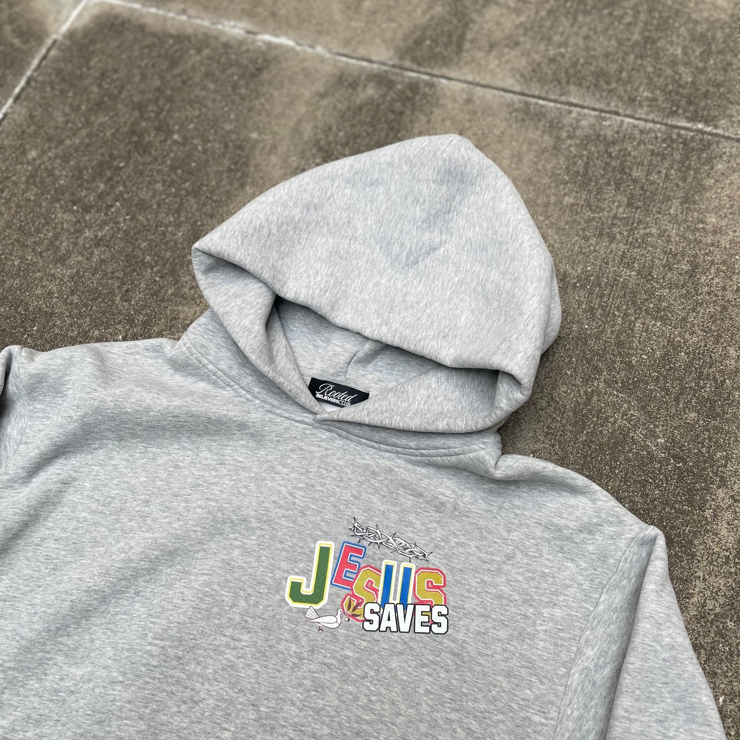Jesus saves - Fleeced Boxy Hoodie No pockets