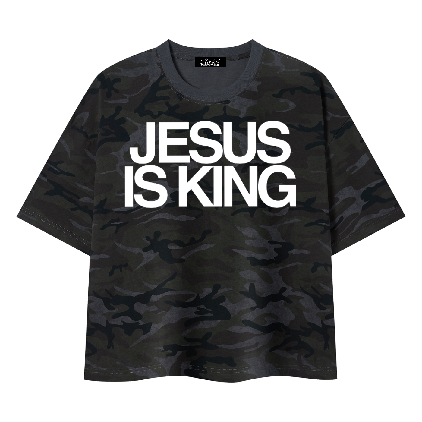 Jesus is King - Camo Boxy T-Shirt