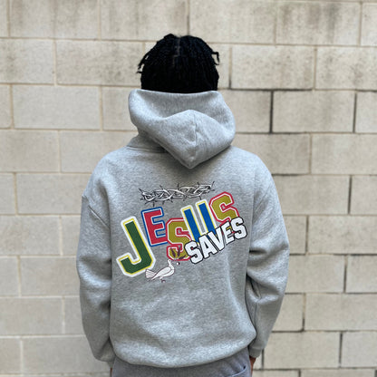 Jesus saves - Fleeced Boxy Hoodie No pockets