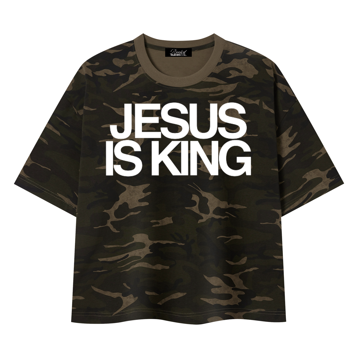 Jesus is King - Camo Boxy T-Shirt