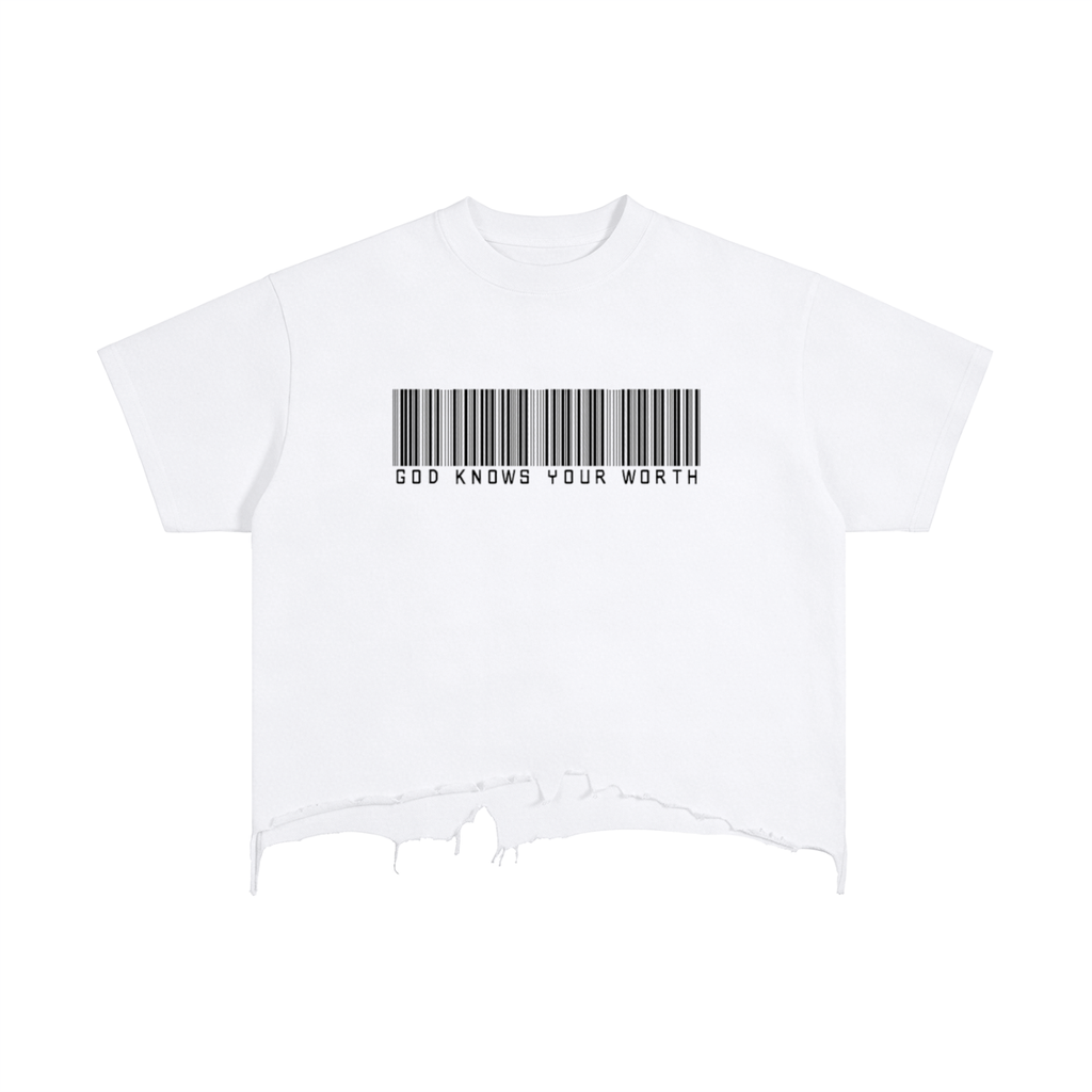 God Knows your Worth! Distressed Hem T-Shirt