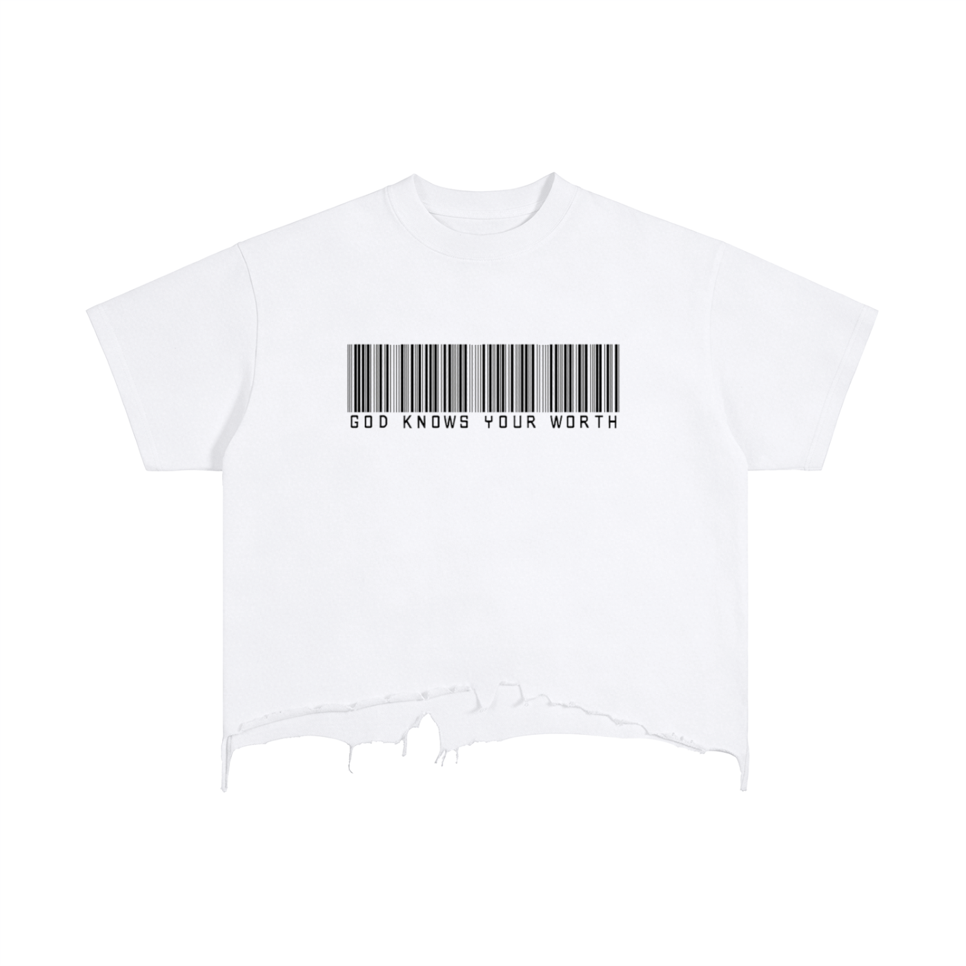God Knows your Worth! Distressed Hem T-Shirt