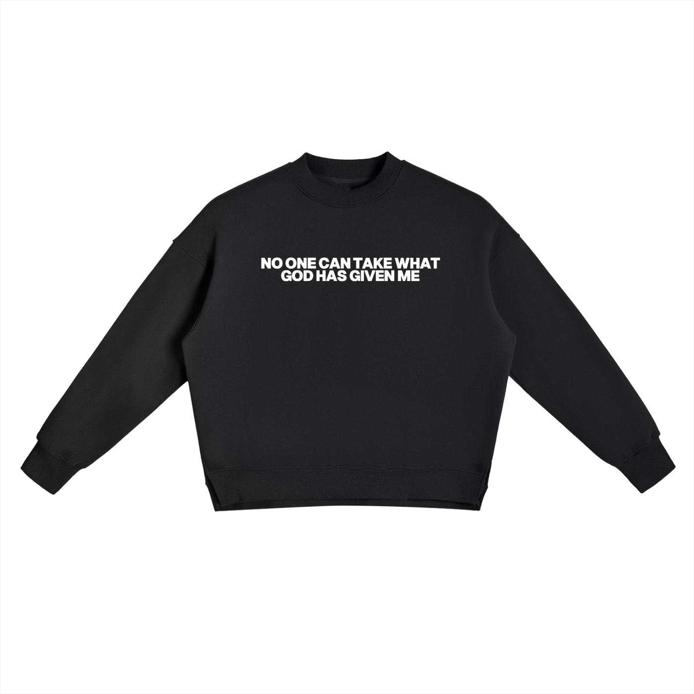No one can take what God can give me - Fleece Side Slit Crewneck Sweatshirt