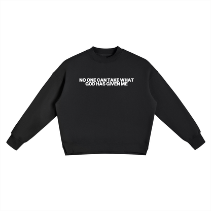 No one can take what God can give me - Fleece Side Slit Crewneck Sweatshirt
