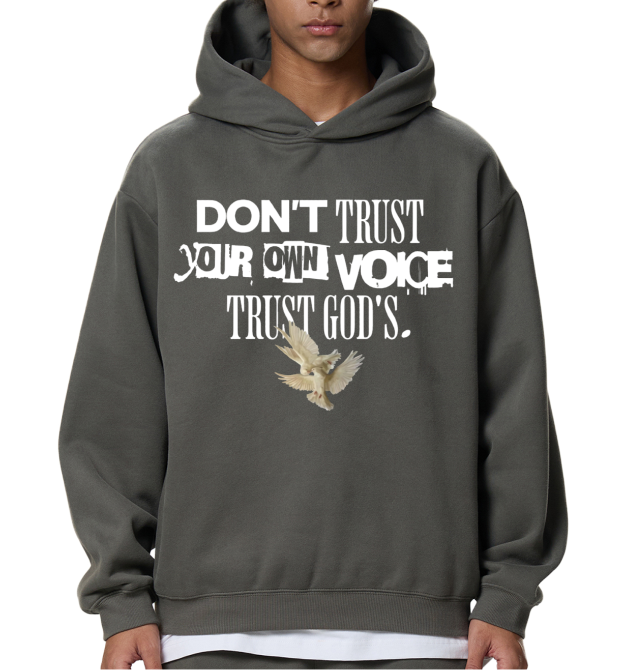 Don't trust your own voice trust God's - Fleeced Boxy Hoodie