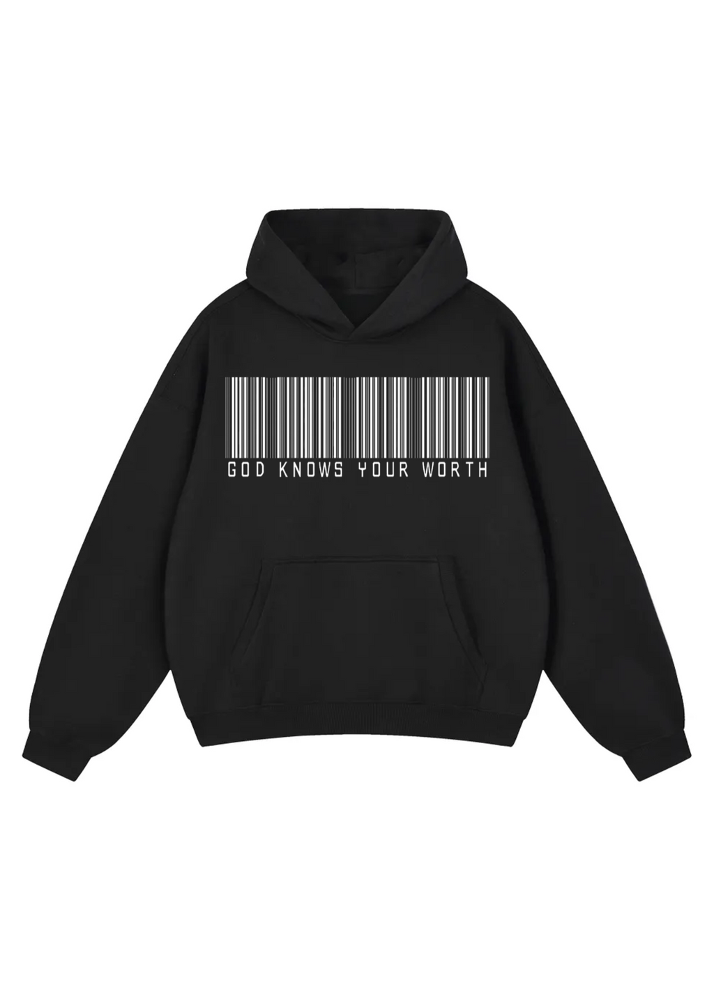 God knows your worth Oversized Boxy Fit Fleece Hoodie