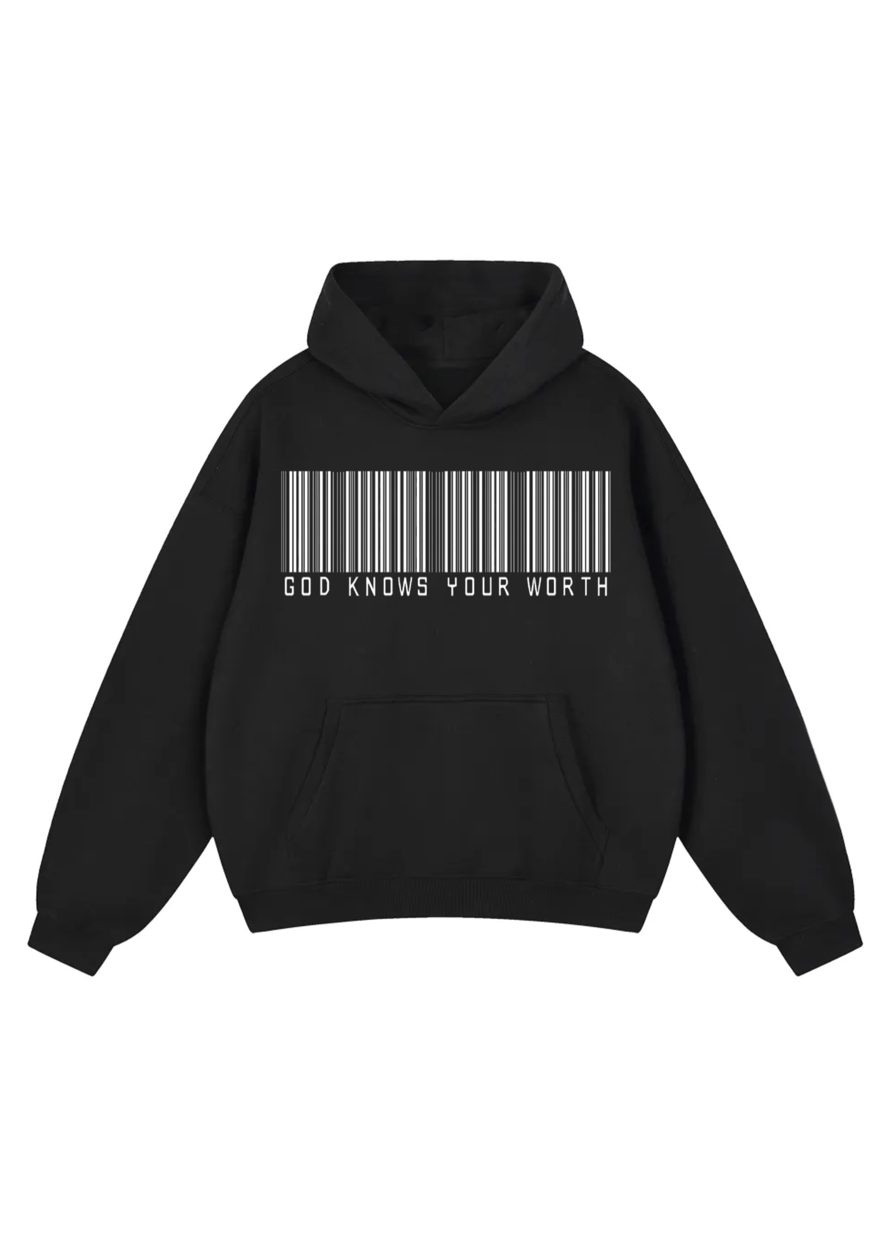 God knows your worth Oversized Boxy Fit Fleece Hoodie